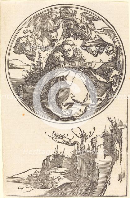 The Virgin Crowned by Two Angels above a Landscape, in or before 1515. Creator: Albrecht Durer.