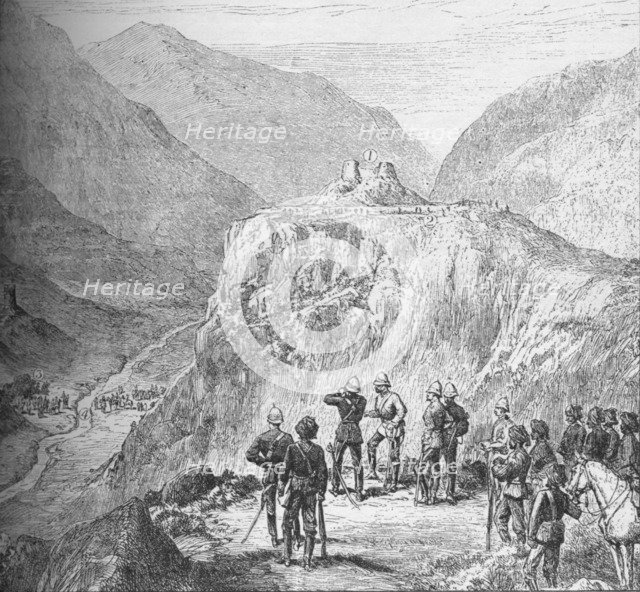 The fort of Ali Masjid in the Khyber Pass, 1908. Artist: Unknown.