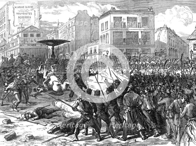 The Conflict in Paris: encounter on the Place Pigalle, 1871. Creator: Unknown.