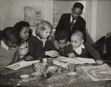 Children's art classes, Snyder Ave Boys Club, 1935. Creator: Unknown.