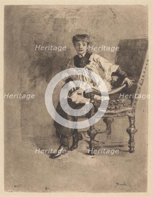 Seated Acolyte, c. 1872. Creator: Mose, Bianchi.