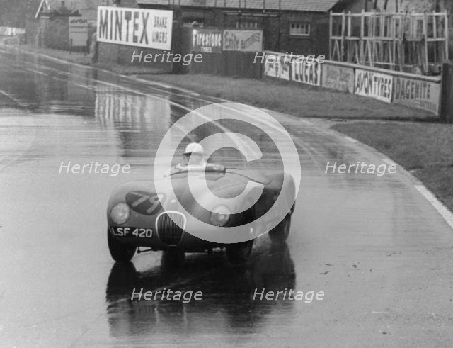 Jaguar C type at Aintree 1955. Reg LSF 420. Creator: Unknown.