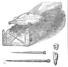 Roman leaden coffin found in Bethnal-Green, 1862. Creator: Unknown.