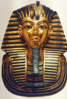 Funerary mask of Tutankhamun, Ancient Egyptian Pharaoh, c1325 BC. Artist: Anon