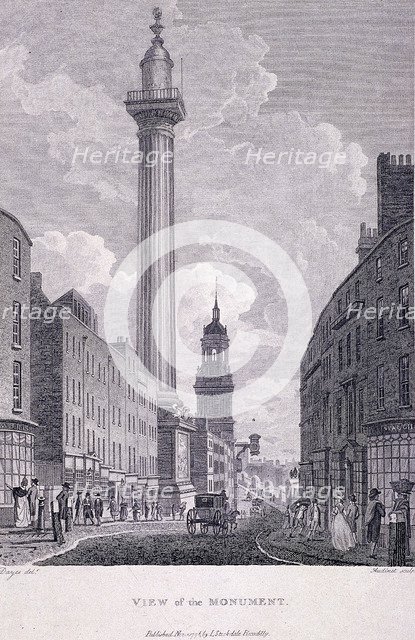 Monument, London, 1796. Artist: Philip Audinet