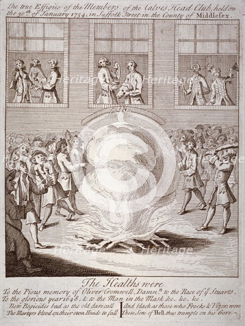 Anti-Cromwell demonstration, Suffolk Street, London, 1735. Artist: Anon