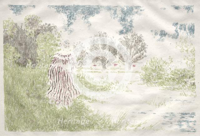 Landscapes: Woman in a Striped Dress (Paysage: Femme en robe à rayures), 1898. Creator: Ker Xavier Roussel (French, 1867-1944).