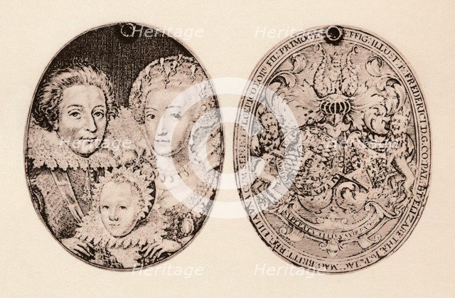 'Frederick of Bohemia, Elizabeth Stuart, and their son, Frederick Henry', 1621, (1904). Artist: Daniel Mytens.