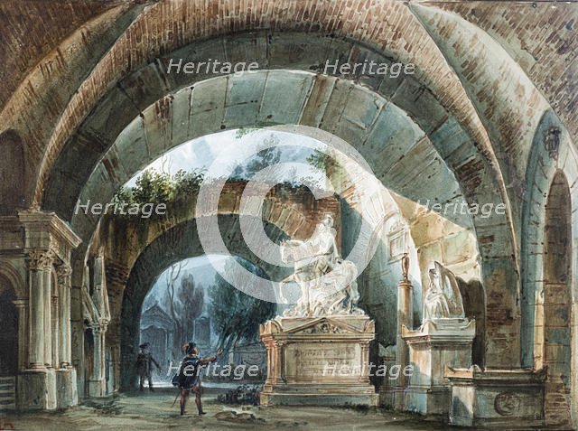Stage design for the opera Don Giovanni by Wolfgang Amadeus Mozart. Creator: Magnani, Girolamo (1815-1889).