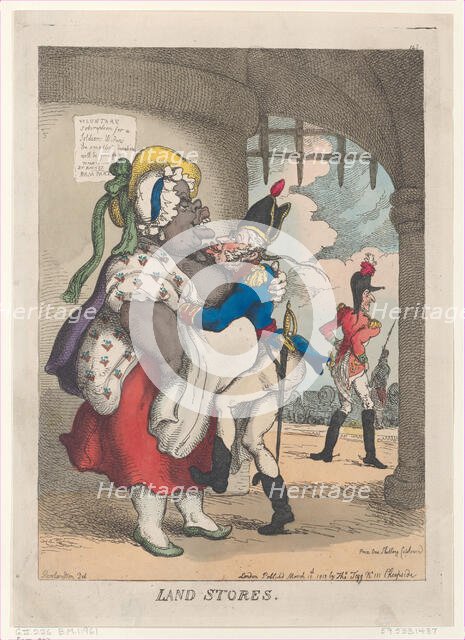 Land Stores, March 10, 1812., March 10, 1812. Creator: Thomas Rowlandson.