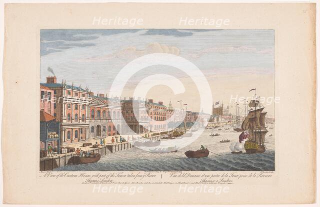 View of the Custom House on the River Thames in London, 1753. Creator: Thomas Bowles.