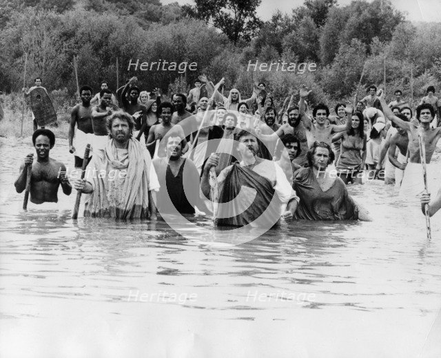 Burt Lancaster in Moses the Lawgiver, 1975. Artist: Unknown