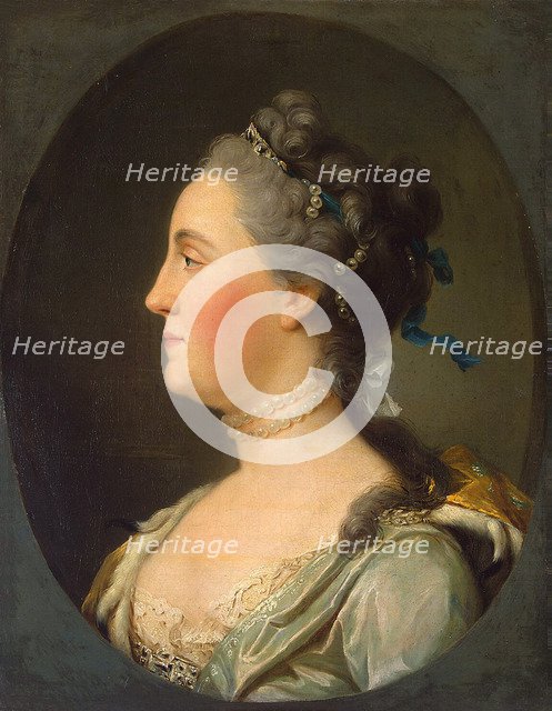 Portrait of Empress Catherine II', (1729-1796), before 1762. Creator: Erichsen, Vigilius (1722-1782).