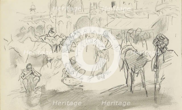 Indian street scene, 1924-1925. Creator: Marius Bauer.