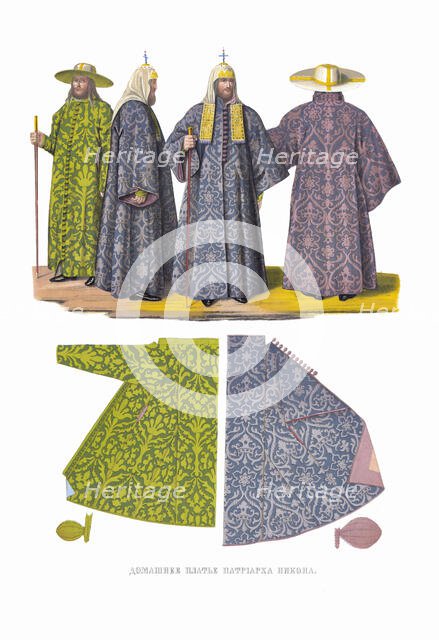 Patriarch Nikon's Robes. From the Antiquities of the Russian State, 1849-1853. Creator: Solntsev, Fyodor Grigoryevich (1801-1892).