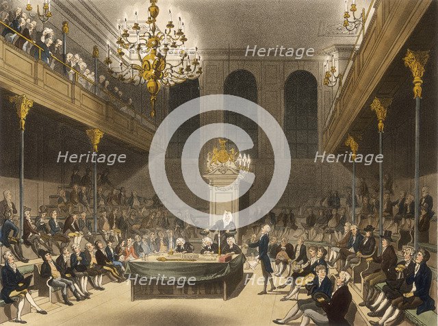 Interior of the House of Commons, Westminter, London, 1809. Artist: Unknown