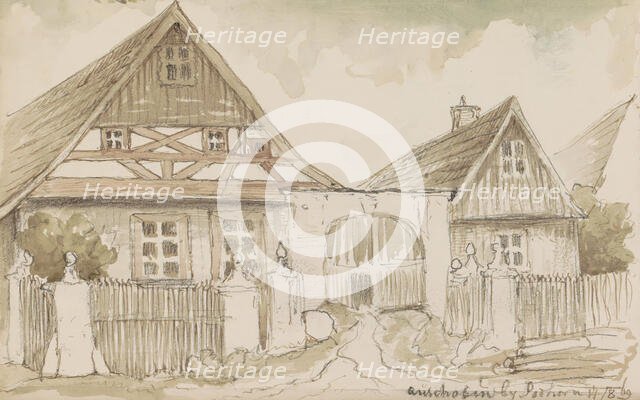 Half-timbered house at the Podhorn mountain in Marienbad, 1869. Creator: Johannes Tavenraat.