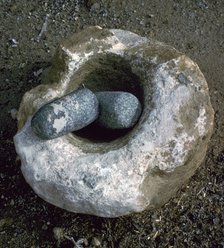 Quern for grinding corn, Neolithic. Artist: Unknown