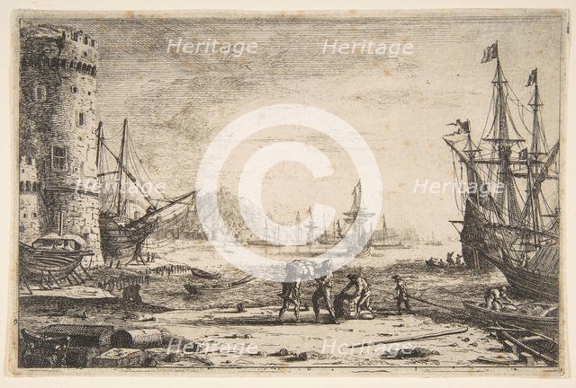 Harbour with a Large Tower, ca. 1641. Creator: Claude Lorrain.