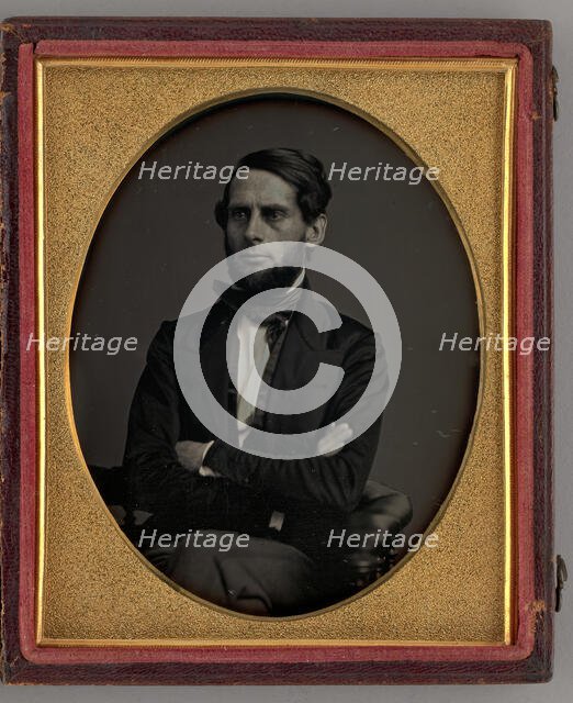 Untitled (Portrait of Seated Man with his Arms Crossed), 1848. Creator: Unknown.