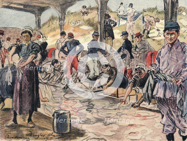 'Washing for the Soldiers, Douarnenex', 1915. Artist: William Douglas Almond.