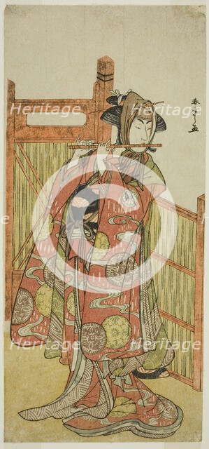 The Actor Segawa Kikunojo III as Kojoro-gitsune Disguised as the Florist Okiku in the P..., c. 1780. Creator: Shunsho.