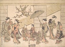 Children Play-acting a Daimyo Procession, ca. 1763., ca. 1763. Creator: Torii Kiyomitsu.