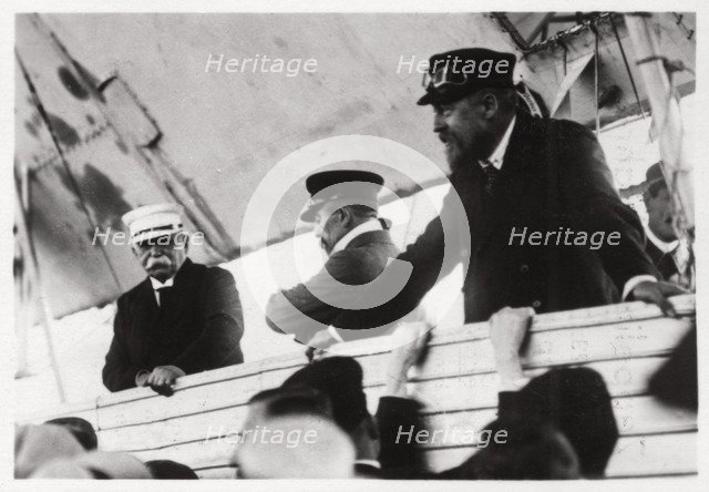 Count Zeppelin and Dr Eckener in a Zeppelin gondola, Schwaben, Germany, c1908-1917 (1933). Artist: Unknown