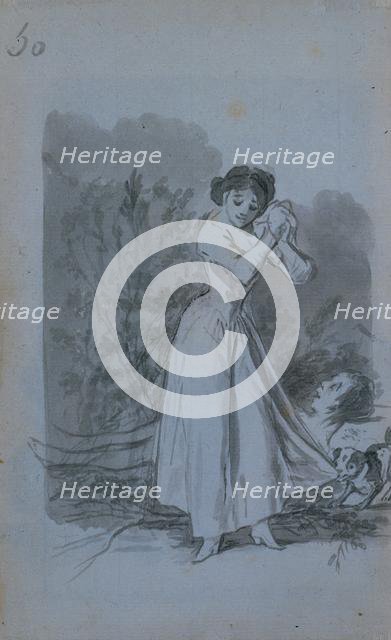 Young Woman Wringing Her Hands over a Man's Naked Body (verso), 1796-97. Creator: Francisco de Goya (Spanish, 1746-1828).