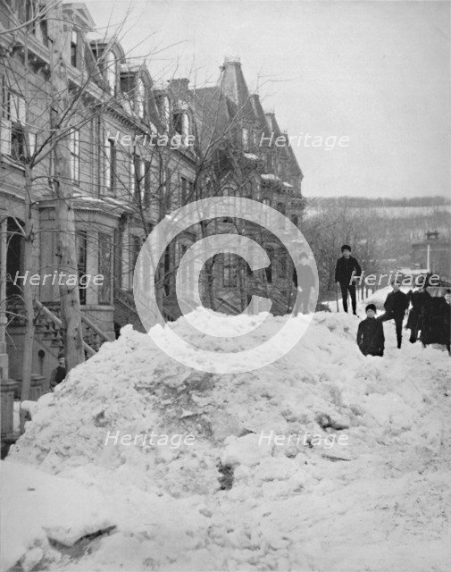 'A Montreal Street in Winter', 19th century. Artist: Unknown.