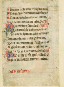 Text Page; Book of Hours, about 1430-1440. Creator: Fastolf Master.