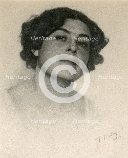 Portrait of the Russian actress Voronets, c1916. Artist: Nikolai Petrov