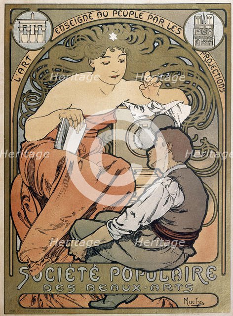 Poster for the Societe Populaire des Beaux Arts, 1897.  Artist: Alphonse Mucha