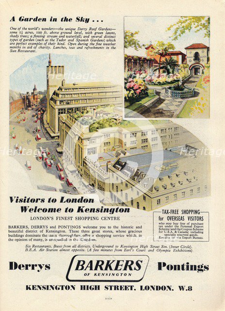 Advert for Barkers of Kensington, 1951. Artist: Unknown