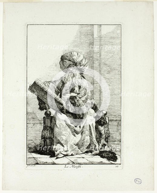 Le Moufti, plate ten from Caravanne du Sultan à la Mecque, 1748. Creator: Joseph-Marie Vien the Elder.