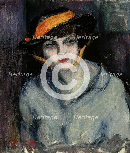 Woman Wearing a Hat, 1914. Creator: Jalmari Ruokokoski.