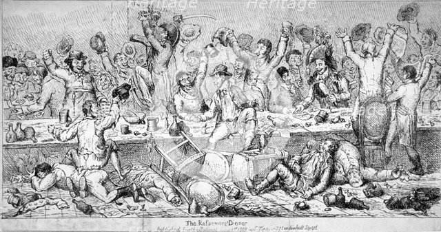 'The Reformers' Dinner', 1809. Artist: Samuel de Wilde