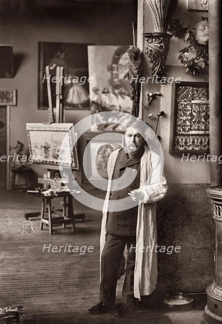 Joaquín Sorolla in his studio in Madrid, c1906. Creator: Franzen y Nissen, Christian (1863-1923).