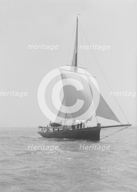 The cutter 'Monara' under sail, 1914. Creator: Kirk & Sons of Cowes.