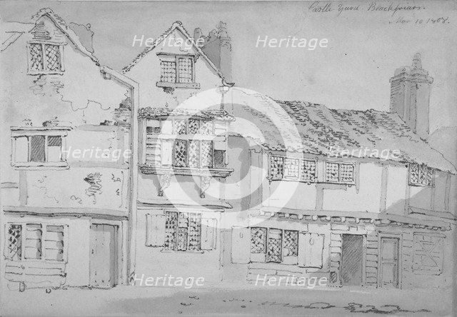 Buildings in Castle Yard, Blackfriars, City of London, 1808. Artist: George Shepherd