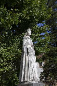 Statue of Saint Clare outside the Monastery of Santa Clara-a-Nova, Coimbra, Portugal, 2009. Artist: Samuel Magal