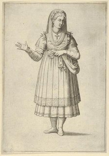 Girl from the Island of Paros, from 'Les quatre premiers livres des navigations et pérégri..., 1568. Creator: Anon.