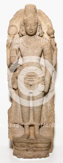 Four-Armed God Brahma Standing in Frontal Posture (Samabhanga), 10th century. Creator: Unknown.