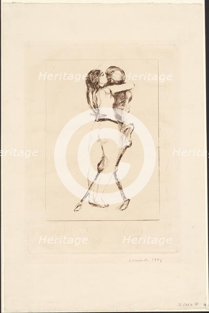 Death and the Woman, 1894. Creator: Edvard Munch.