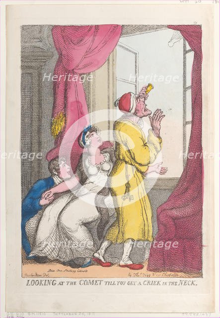 Looking at the Comet till You Get a Crick in the Neck, September 20, 1811., September 20, 1811. Creator: Thomas Rowlandson.