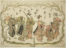 Party on their way to view plum blossoms, c. 1764. Creator: Torii Kiyomitsu.