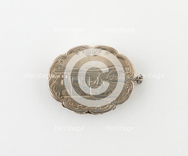 Vinaigrette with Harbor Scene, Birmingham, c. 1846/47. Creator: Nathaniel Mills.