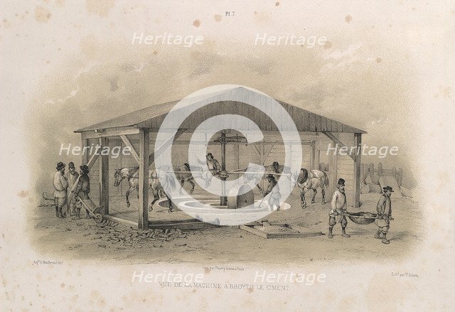 Cement manufacturing (From: The Construction of the Saint Isaac's Cathedral), 1845. Artist: Montferrand, Auguste, de (1786-1858)
