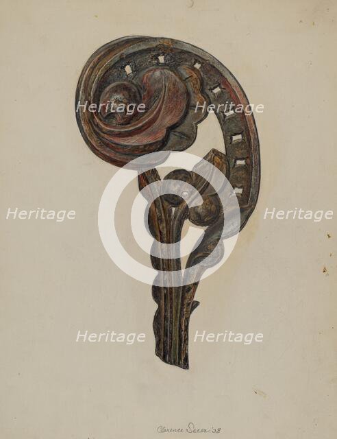 Perforated Scroll, 1938. Creator: Clarence Secor.