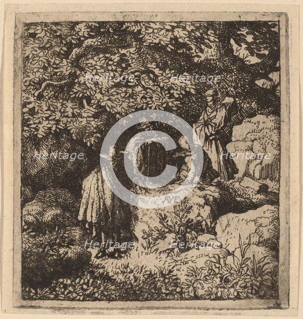 Four Figures under a Tree, probably c. 1645/1656. Creator: Allart van Everdingen.